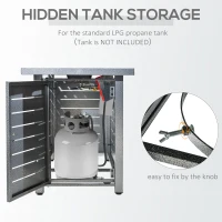 Outsunny 42 Inch Outdoor Propane Gas Fire Pit Table, 50,000 BTU Auto-Ignition Rectangular Gas Firepit with Slat Tabletop, Lid, Lava Rocks, Rain Cover, CSA Certification, Black(m-5)