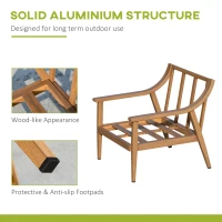 Outsunny 4 Piece Patio Furniture Set, Aluminium Outdoor Conversation Sofa Set, 2 Armchairs, 1 Loveseat Sofa, 1 Center Coffee Table, Soft Cushions for Backyard, Garden, Khaki(m-4)