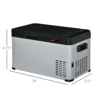 Outsunny 12 V Car Fridge, 3 Zone 21 Quart Portable Compressor Electric Cooler with Seat Belt Slot, Fridge Freezer, -7.6 °F (-22 °C), for Camping, Truck, RV, Travel, Boat, Outdoor and Home Use(m-3)