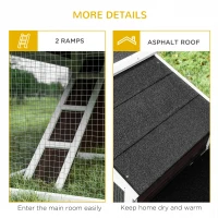 PawHut 2-Tier Wooden Rabbit Hutch, Small Animal House Pet Cage w/Tray, Asphalt Roof(m-7)