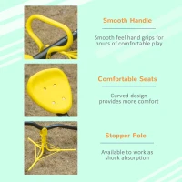 Outsunny 360 Degree Outdoor Kids Spinning Seesaw, Playground Swivel Teeter Totter for Backyard, Kids 3-7 Years, Yellow(m-6)