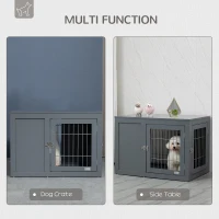 PawHut Furniture Style Dog Crate End Table, w/ Double Doors for Small & Medium Dogs(m-5)