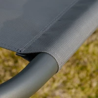 Outsunny Patio Double Chaise Lounge Bed, Outdoor Sun Lounger with Adjustable Canopy and Headrests, Grey(m-8)