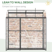 Outsunny 6' x 2' Aluminum Greenhouse, Polystyrene Walk-in Garden Greenhouse with 2 Adjustable Roof Vents and 3 Doors, Clear(m-6)