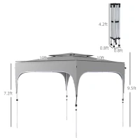 Outsunny Foldable Gazebo Canopy Tent w/ Wheeled Carry Bag, Weight Bags, Mesh Sidewalls(m-3)