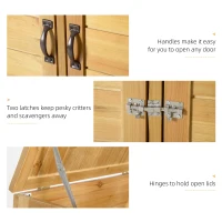 Outsunny 5' x 3' 2 Garbage Can Shed, Wood Storage Shed w/ Lockable Doors and Hinged Lids(m-6)