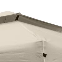 Outsunny 10' x 10' Pop Up Canopy Tent with Netting, Instant Gazebo Shelter, Height Adjustable, with Carry Bag and 4 Sand Bags, 100 Square Feet of Shade, Khaki(m-8)