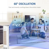 HOMCOM 42" Portable Evaporative Air Cooler, 3-In-1 Ice Cooling Fan Humidifier Air Conditioner with Remote, Timer, Oscillating, LED Display, and 1.6 Gal Water Tank, White(m-8)