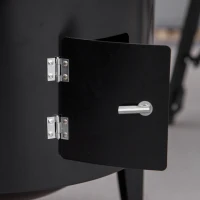 Outsunny 3-in-1 Vertical Charcoal BBQ Smoker Grill with 2 Cooking Areas and Thermometer(m-9)