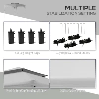 Outsunny Foldable Gazebo Canopy Tent w/ Wheeled Carry Bag, Weight Bags, Mesh Sidewalls(m-7)