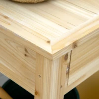 Outsunny Potting Bench Table, Garden Work Bench, Outdoor Wooden Workstation with Tiers of Shelves and Drawer for Patio, Courtyards, Balcony, Natural(m-7)