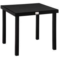 Outsunny Patio Dining Table for 4, Rectangular Aluminum Outdoor Table for Garden Lawn Backyard, Black