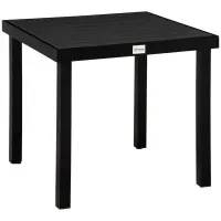 Outsunny Patio Dining Table for 4, Rectangular Aluminum Outdoor Table for Garden Lawn Backyard, Black(m-1)