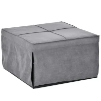 HOMCOM 4-in-1 Multi Function Folding Single Sofa Bed with Retractable Footrest, Convertible Sleeper with Adjustable Backrest For Living Room and Small Spaces, Grey(m-12)