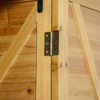 Outsunny 5' x 3' 2 Garbage Can Shed, Wood Storage Shed w/ Lockable Doors and Hinged Lids(m-8)