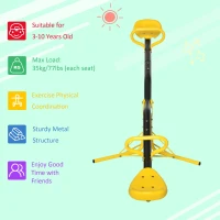 Outsunny 360 Degree Outdoor Kids Spinning Seesaw, Playground Swivel Teeter Totter for Backyard, Kids 3-7 Years, Yellow(m-4)