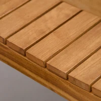 Outsunny 2-Seater Wooden Garden Bench, 4FT Outdoor Patio Loveseat with Unique X-Shape Back for Yard, Lawn, Porch, Natural Wood(m-12)