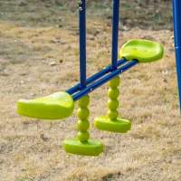 Outsunny Swing Set Outdoor for Kids, w/ Adjustable Height Seat, Basket Hoop, Glider(m-11)