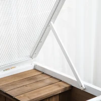 PawHut Fir Wood Rabbit Hutch Indoor Home with a Living Room for Sleeping Run Area(m-8)