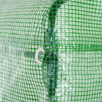 Outsunny 25' x 9.5' x 6.5' Walk-In Greenhouse Tunnel, Large Gardening Plant Hot House with 12 Windows and Zipper Doors for Outdoor, Backyard, Green(m-9)