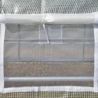Outsunny 26' x 10' x 7' Walk-In Greenhouse Tunnel, Large Gardening Plant Hot House with Zipper Doors for Backyard, White(m-9)