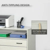 Vinsetto Lateral File Cabinet with Shelf, Office Storage Cabinet with 2 Drawers, Fits Letter Sized Papers, Grey(m-6)