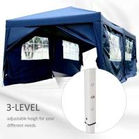 Outsunny 10x20ft Pop up Canopy Instant Party Tent Folding Portable Outdoor with 6 Sidewalls Blue(m-7)