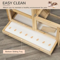 PawHut 2-Tier Wooden Hamster Cage, Small Animals Hutch, w/ Seesaw, Tray(m-5)