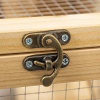 PawHut 2-Tier Wooden Hamster Cage, Small Animals Hutch, w/ Seesaw, Tray(m-11)