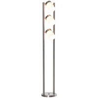 HOMCOM Floor Lamp, Modern Standing Light with 3 Rotating Lights for Living Room, Bedroom, Office, Silver(m-10)