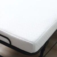 HOMCOM Rollaway Bed, Folding Bed with 4" Mattress, Portable Foldable Guest Bed with Memory Foam, Steel Frame and Wheels, White(m-14)