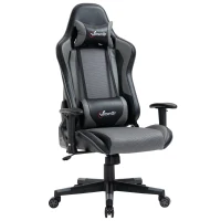 Vinsetto Gaming Chair Racing Style Ergonomic Office Chair High Back Computer Desk Chair Adjustable Height Swivel Recliner with Headrest and Lumbar Support, Grey(m-9)