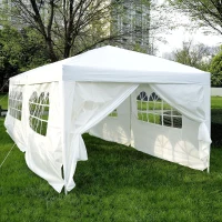 Outsunny 10x20ft Pop up Canopy Instant Party Tent Folding Portable Outdoor with 6 Sidewalls White(m-9)