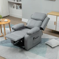 HOMCOM Living Room Power Lift Chair, PU Leather Electric Recliner Sofa Chair for Elderly with Remote Control, Gray(m-10)
