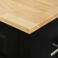 HOMCOM Rolling Kitchen Island Cart, Portable Serving Trolley Table with Drawer, Adjustable Shelf and 2 Towel Racks, Black(m-15)