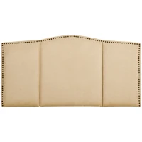 HOMCOM Upholstered Nailhead Trim Headboard, Home Bedroom Decoration for Full and Queen-Sized Beds, Beige(m-9)