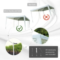 Outsunny 10x20ft Pop up Canopy Instant Party Tent Folding Portable Outdoor with 6 Sidewalls White(m-6)
