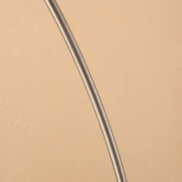 HOMCOM Arc Floor Reading Lamp, Tall Pole Standing Lamp with Hanging Fabric Lampshade for Living Room or Bedroom, Silver/White(m-13)