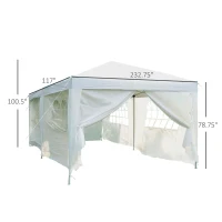 Outsunny 10x20ft Pop up Canopy Instant Party Tent Folding Portable Outdoor with 6 Sidewalls White(m-3)