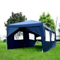 Outsunny 10x20ft Pop up Canopy Instant Party Tent Folding Portable Outdoor with 6 Sidewalls Blue(m-1)