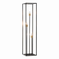 HOMCOM Modern Floor Lamp, 3-Light Freestanding Lamp for Living Room, Bedroom, and Office, Black(m-1)