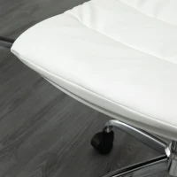 Vinsetto Armless Office Chair Ergonomic Computer Desk Chair Mid-Back Upholstered Task Chair with PU Leather, Adjustable Height and Swivel Seat, White(m-12)