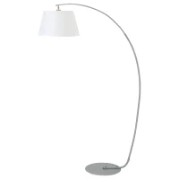 HOMCOM Arched Floor Lamp, Modern Standing Lamp with Foot Switch & Metal Base, Corner Reading Lamps Tall Pole Light for Office Bedroom Living Room, White(m-8)