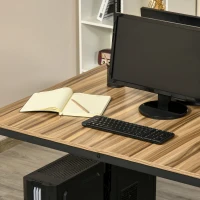 HOMCOM Two Person Computer Writing Desk, Double Workstation for Home Office, Oak(m-14)