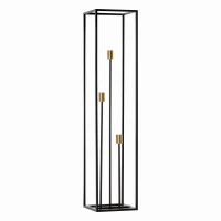 HOMCOM Modern Floor Lamp, 3-Light Freestanding Lamp for Living Room, Bedroom, and Office, Black(m-9)