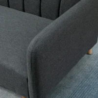 HOMCOM Two Seater Sofa Bed, Convertible Futon Couch Bed, Linen Upholstered Loveseat with Adjustable Backrest for Small Spaces, Living Room, Apartment, and Dorm, Dark Gray(m-13)