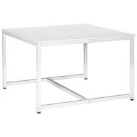 HOMCOM Two Person Computer Desk, 47 x 47" Extra Large Writing Study Desk, Double Workstation for Home Office, White(m-9)