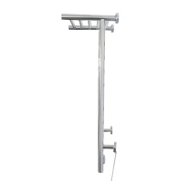 HomCom 9-Bar Stainless Steel Wall Mounted Electric Heated Towel Rack Warmer With Shelf(m-8)