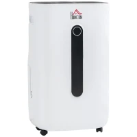 HOMCOM 3500 Sq. Ft Portable Electric Dehumidifier For Home, Bedroom or Basements with 15 Pint Tank, 2 Speeds and 5 Modes, White(m-2)