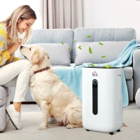HOMCOM 3500 Sq. Ft Portable Electric Dehumidifier For Home, Bedroom or Basements with 15 Pint Tank, 2 Speeds and 5 Modes, White(m-1)